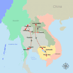 Travel route Asia Tour 16 Days